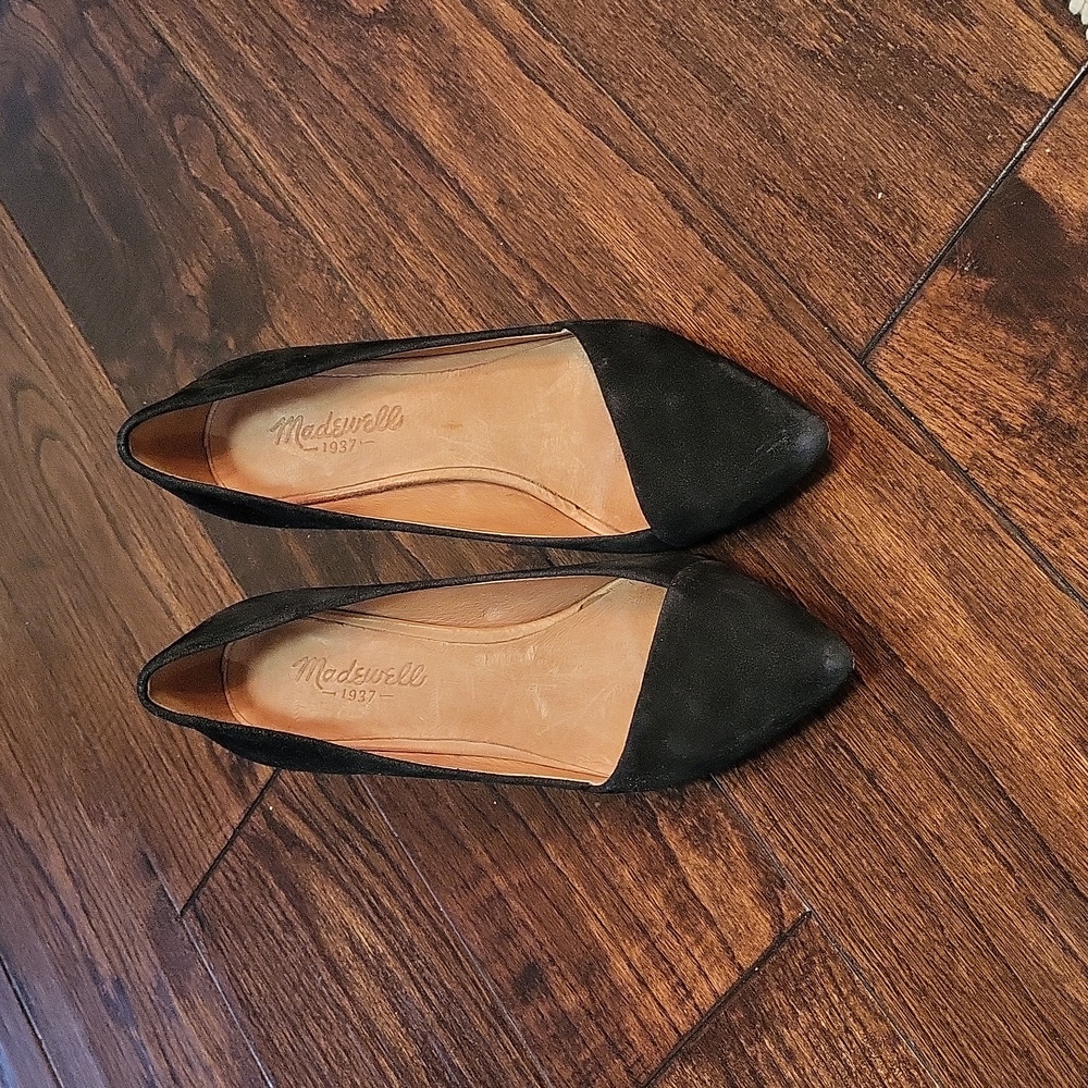Madewell 1937 Black Suede Pump Size 7.5